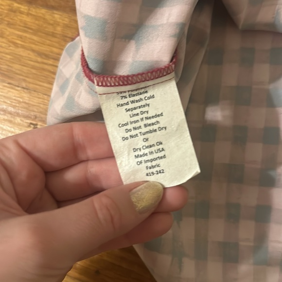 Sara Campbell Pink Check Blouse Size XS - Picture 4 of 4